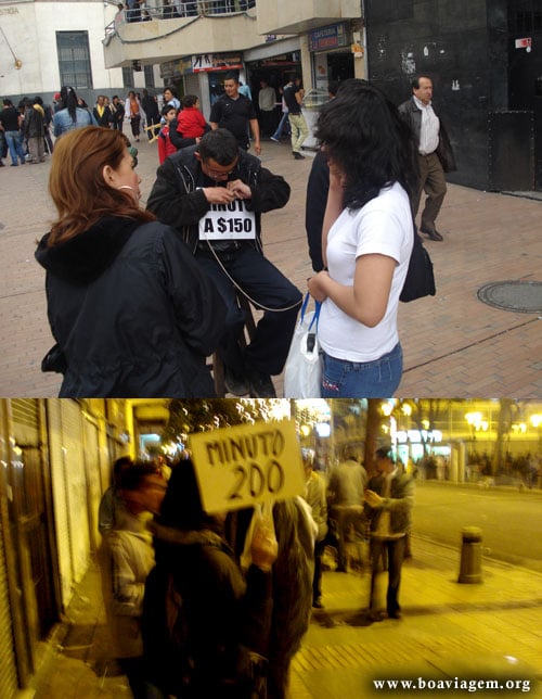 Chamadas por minuto no centro de Bogotá