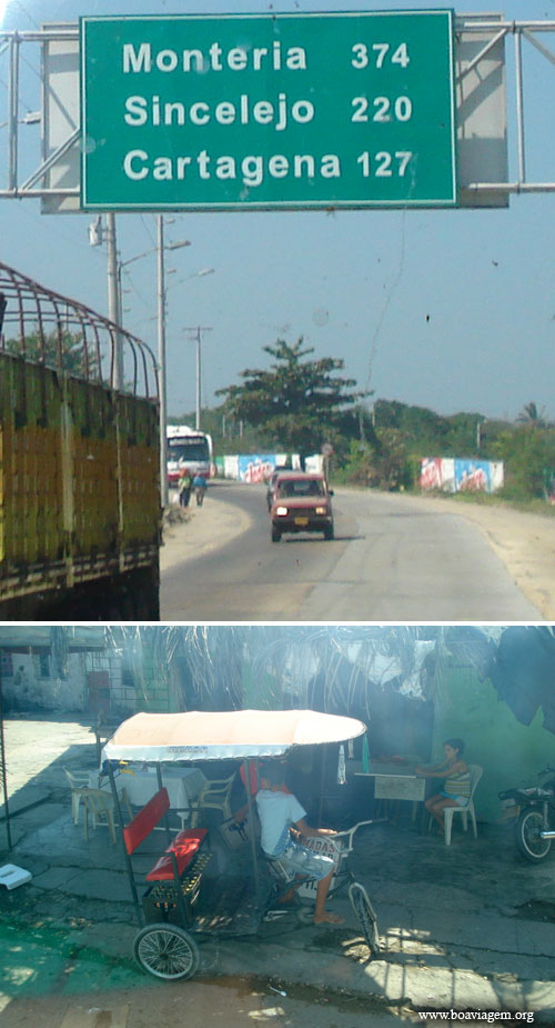 Chegando em Cartagena de ônibus