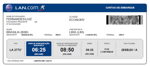 Boarding Pass na mão :D