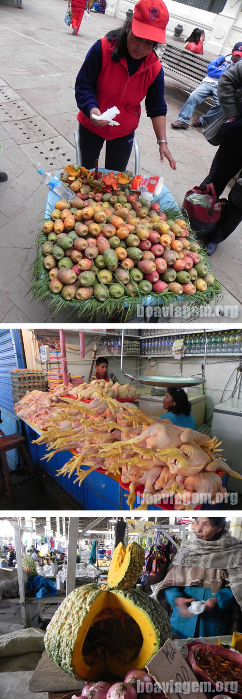 Comida! Frutas, Verduras, Carnes em Cuzco no Peru