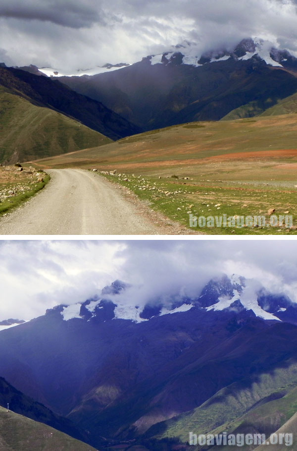 Vales nevados nos arredores de Cuzco