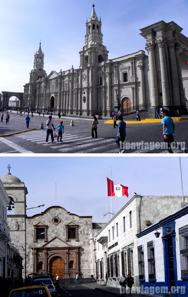 A grande catedral branca de Arequipa