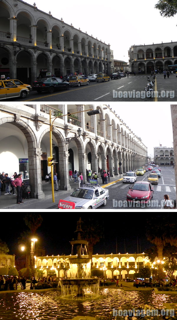 Visão geral da Plaza de Armas de Arequipa