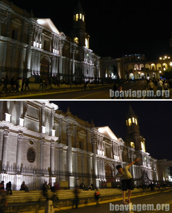 Iluminação que realça o branco em Arequipa