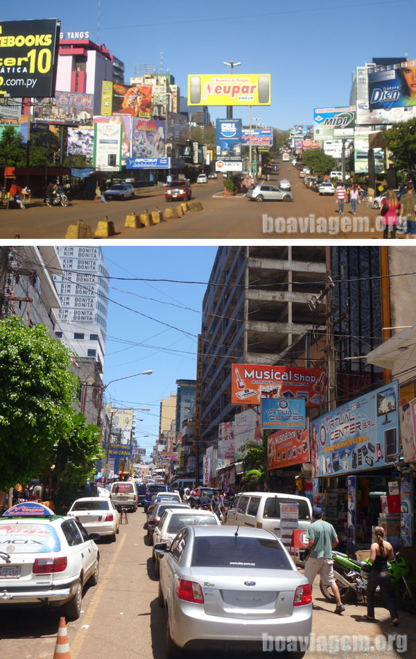 Visão Geral das ruas da Ciudad Del Leste no Paraguai