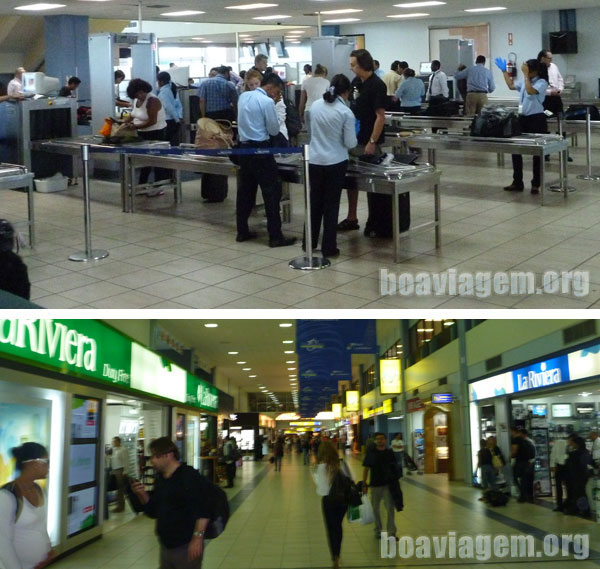 Desembarque, aduana e duty free shop do Tocumen