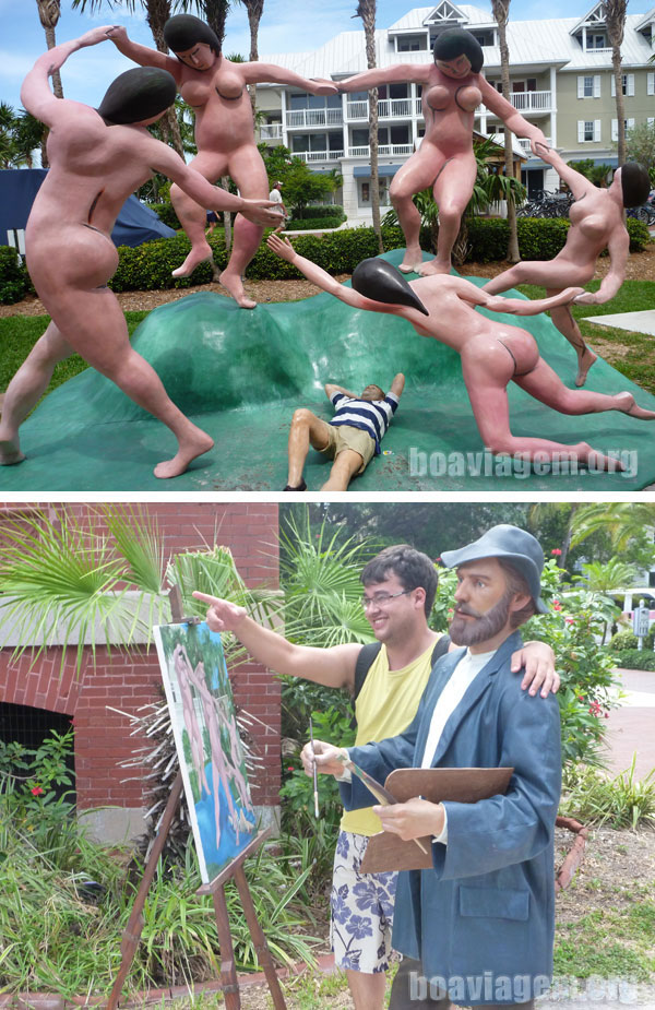 Arte irônica e engraçada no meio de Key West