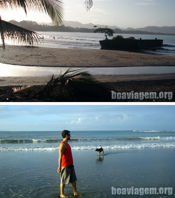 vida boa na praia de Puerto Viej