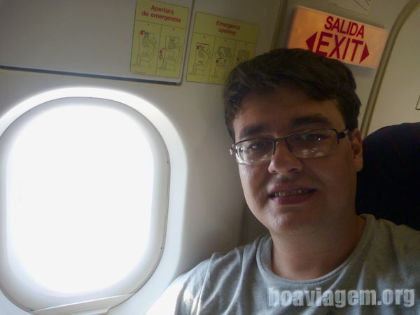 Viajando na saída de emergência para os NYC.USA