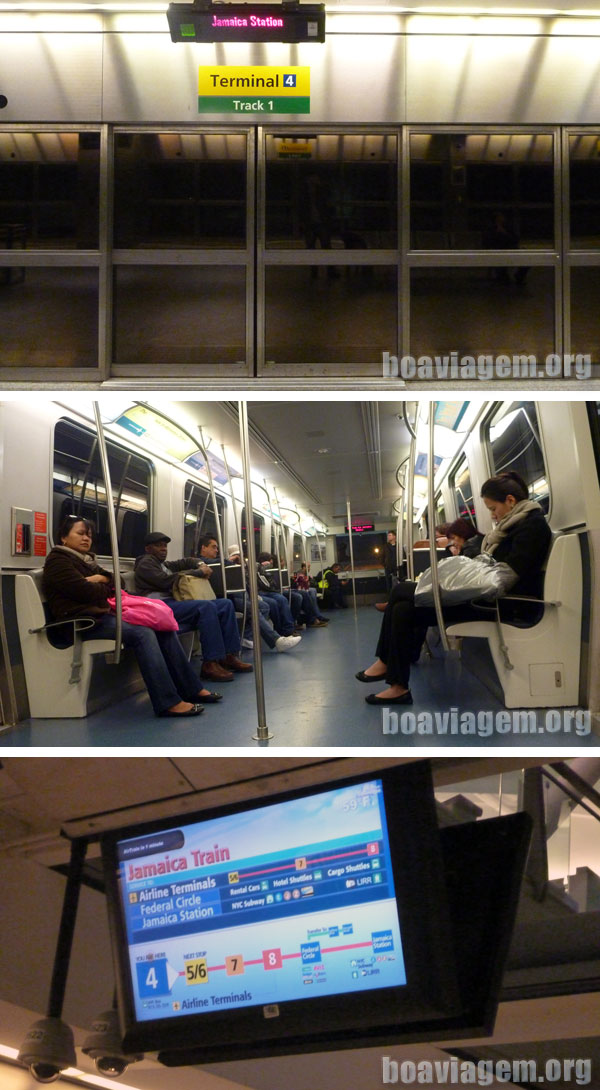Air Train indo em sentido Jamaica Station