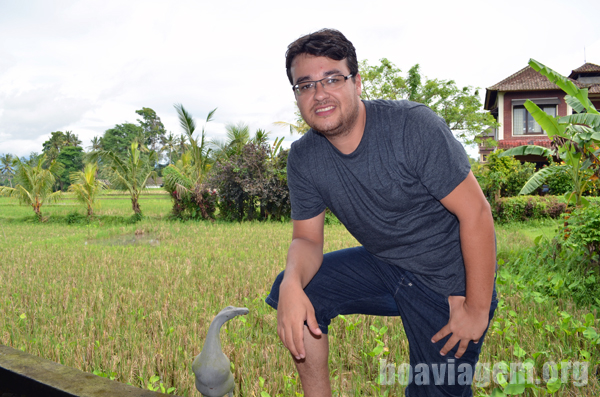 Plantações de Arroz ao fundo em Ubud - Bali - Indonésia