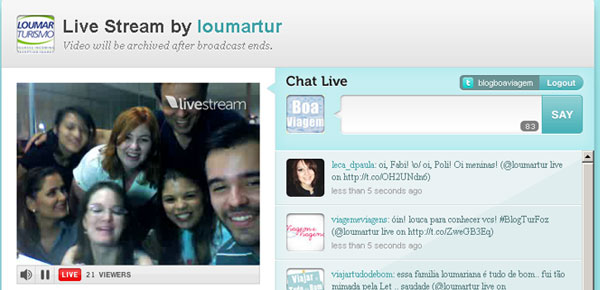Equipe Loumar Turismo na Twittcam