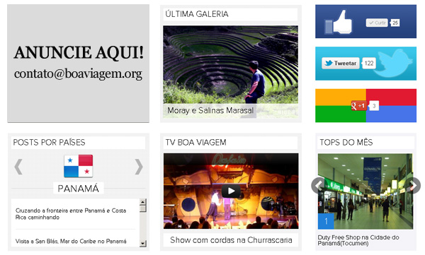 Detalhe da nova home do Blog Boa Viagem