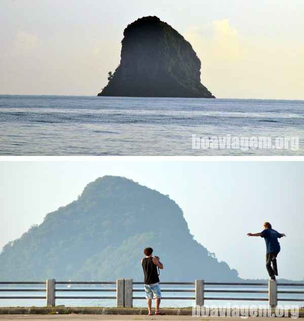 Em Surat Thani visual do pier