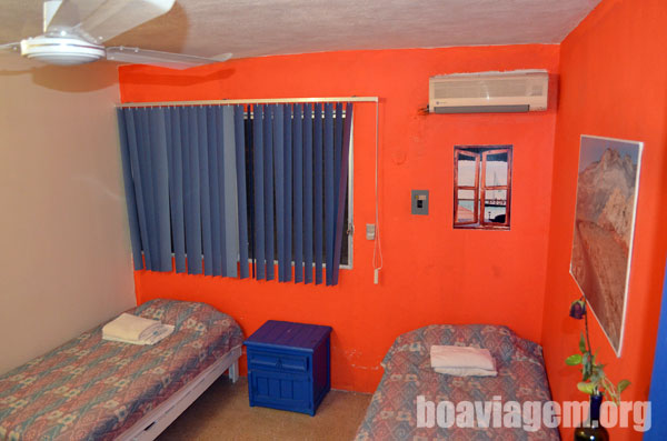 Um dos quartos do albergue Chacmool
