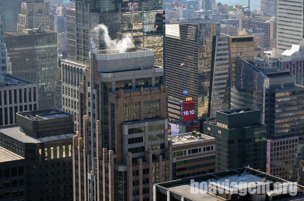 Um pedacinho da Times Square também avistada lá de cima
