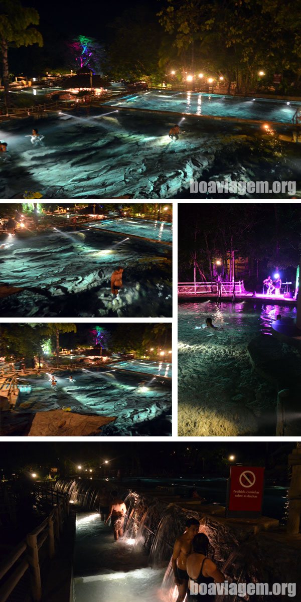 Visão geral de uma noite no Parque das Fontes