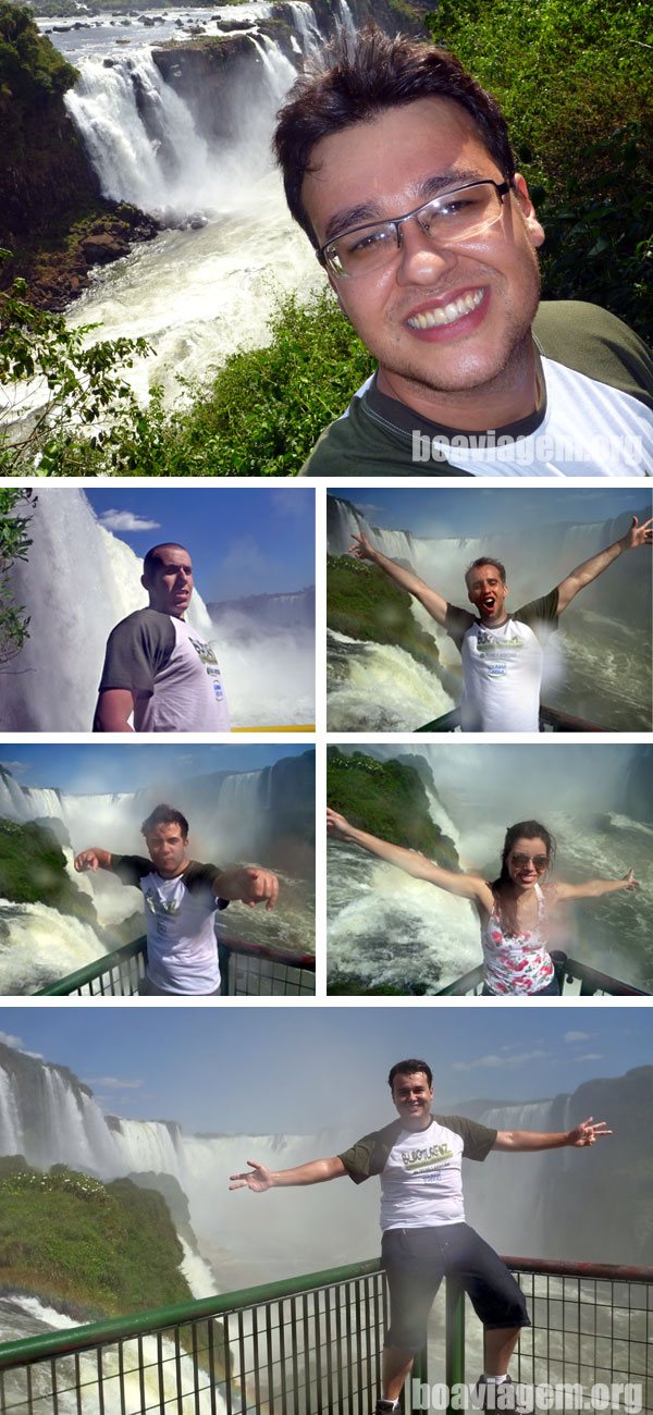 Felicidade evidente por visitar as Cataratas do Iguaçu