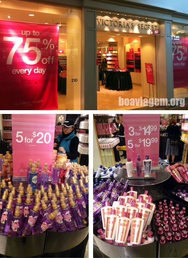 Victoria Secrets promoções Nova York Jersey Gardens