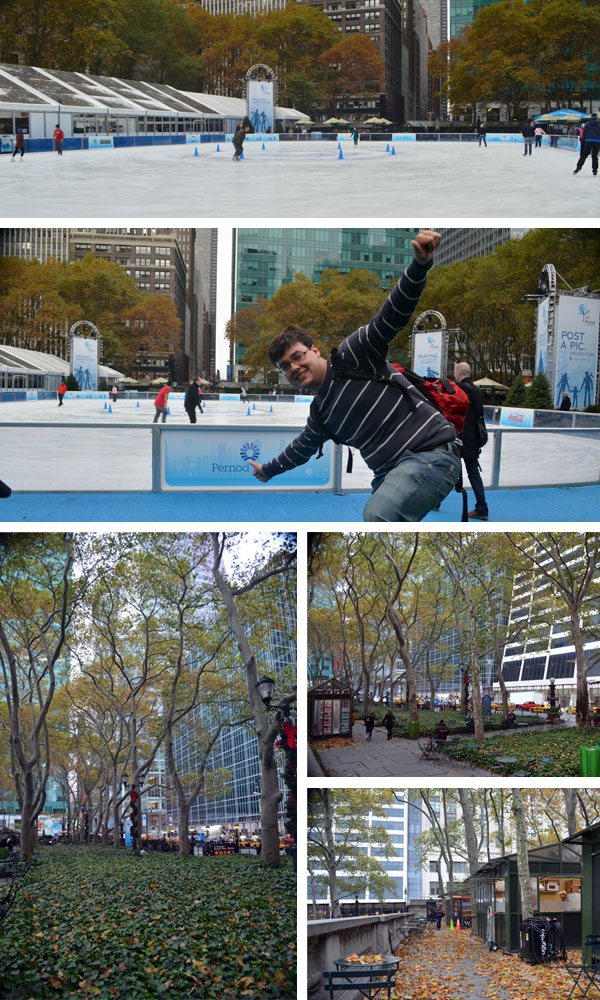 Bryant Park e sua pista de patinação no gelo