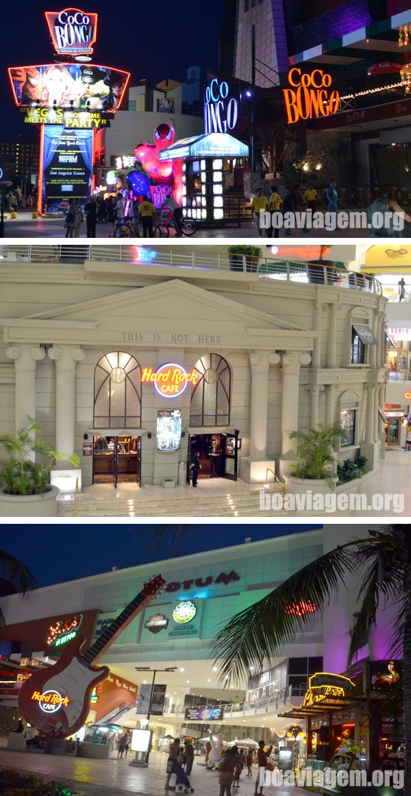 Shopping do Hard Rock Cafe durante a noite