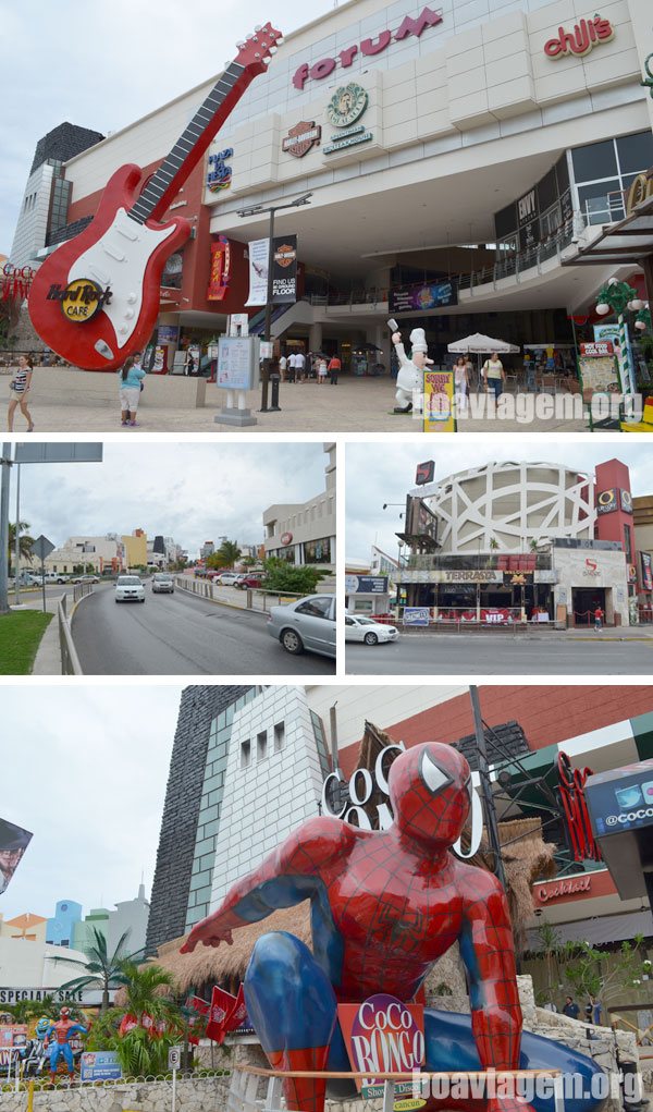 Coco Bongo e shopping do Hard Rock durante o dia