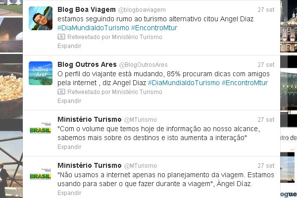 Citação Twitter Palestra Ministério Turismo