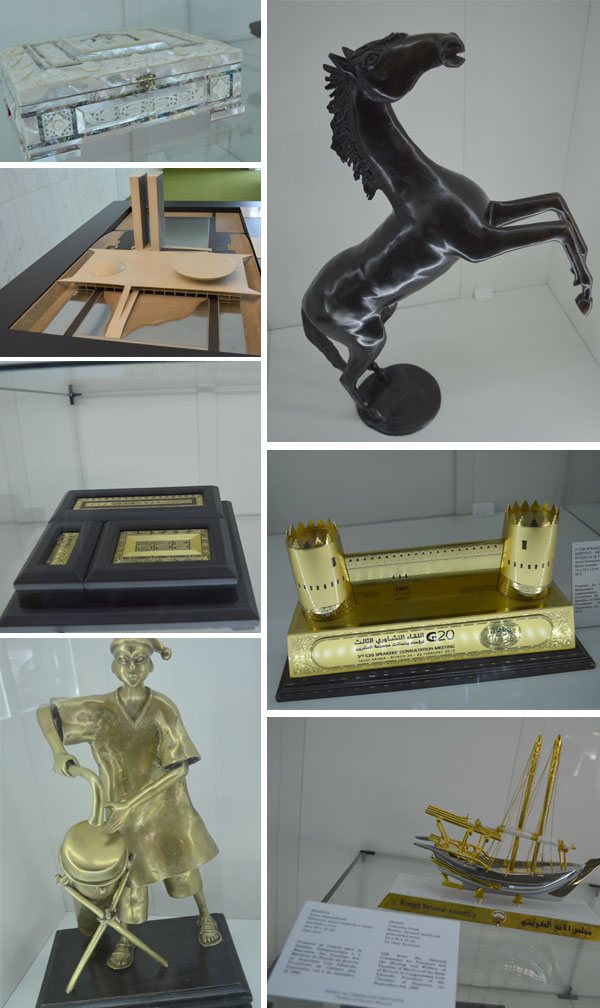 Maquete, presentes e recordações de Chefes de Estado