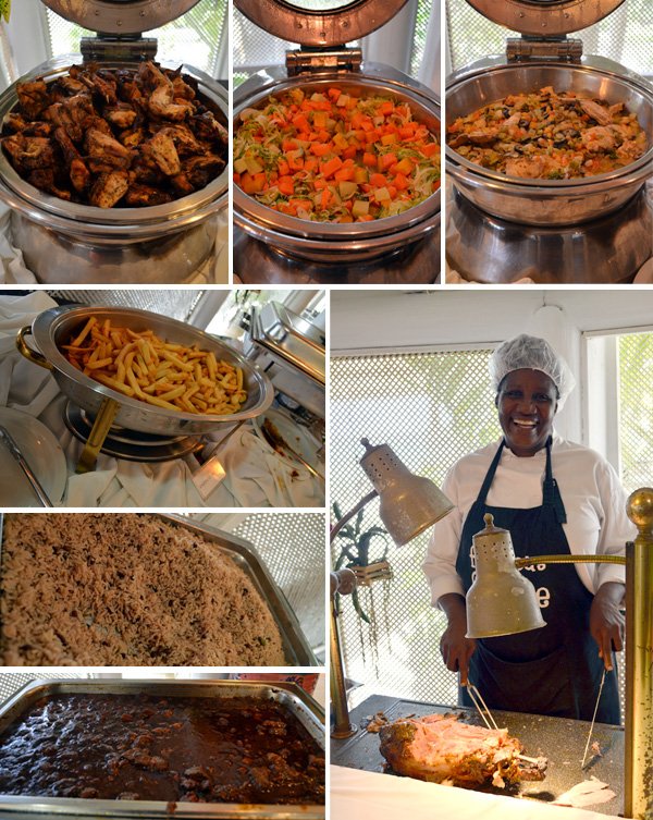 Almoço - Arroz integral, feijão com linguiças, pernil , frango, peixe, carnes, batata frita!