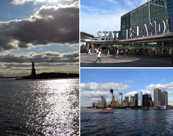 Staten Island Ferry - vista da Estátua da Liberdade e de Manhattan