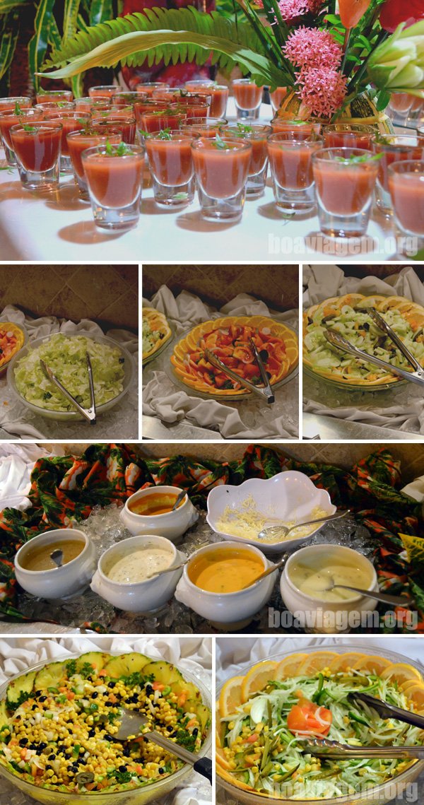 Spicy Tomato Shots, os molhos e algumas das belas saladas