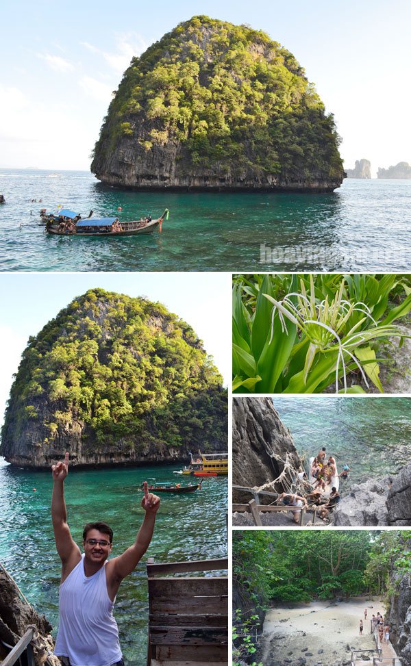 Vista montanhas Maya Bay na Tailândia