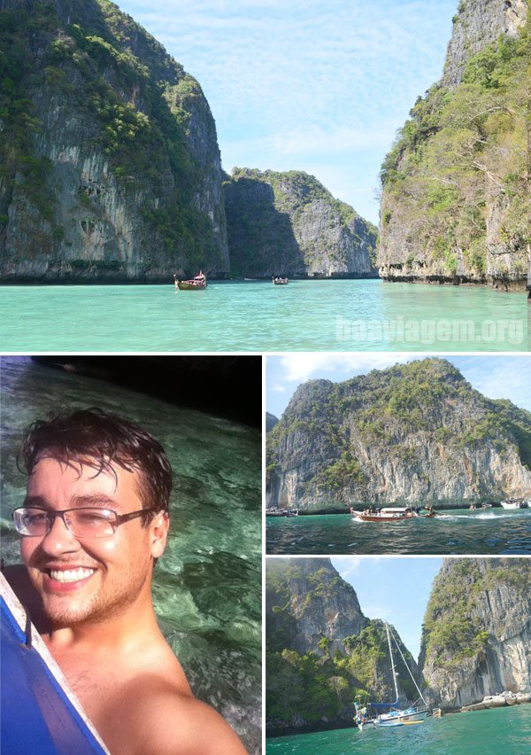 Verde turquesa do oceano em Maya Bay