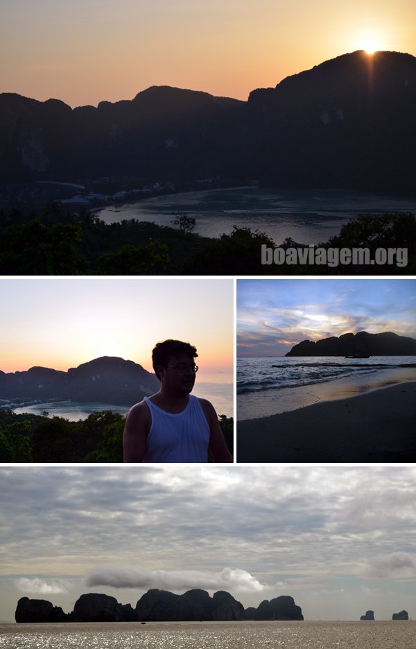 Fim do dia - por do sol em vários lugares de Phi Phi