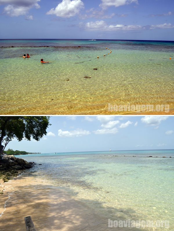 Praia aos fundos do The Club em Barbados