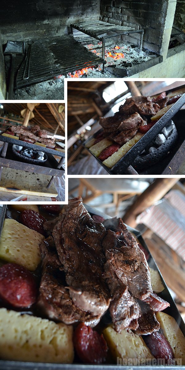 Churrasco no Restaurante Galpão Costaneira, em Cambará do Sul/RS