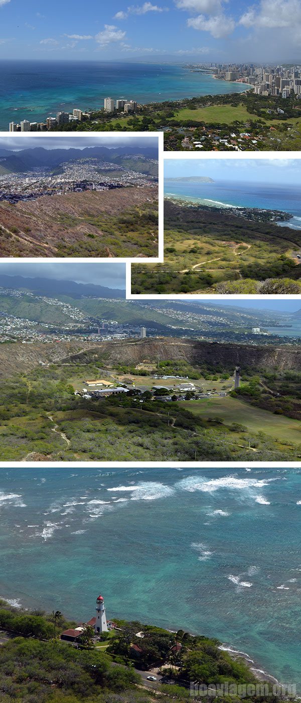 Visão geral da vista no topo do Diamond Head