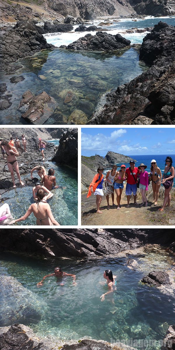 Banho refrescante em uma das piscinas dos Abreus