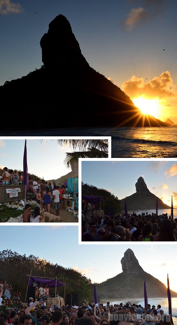 Morro do Pico ao fundo e o Bar do Meio como cenário para uma balada