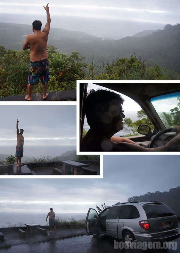 Tomando banho de cachoeira antes de viajar pra Hana