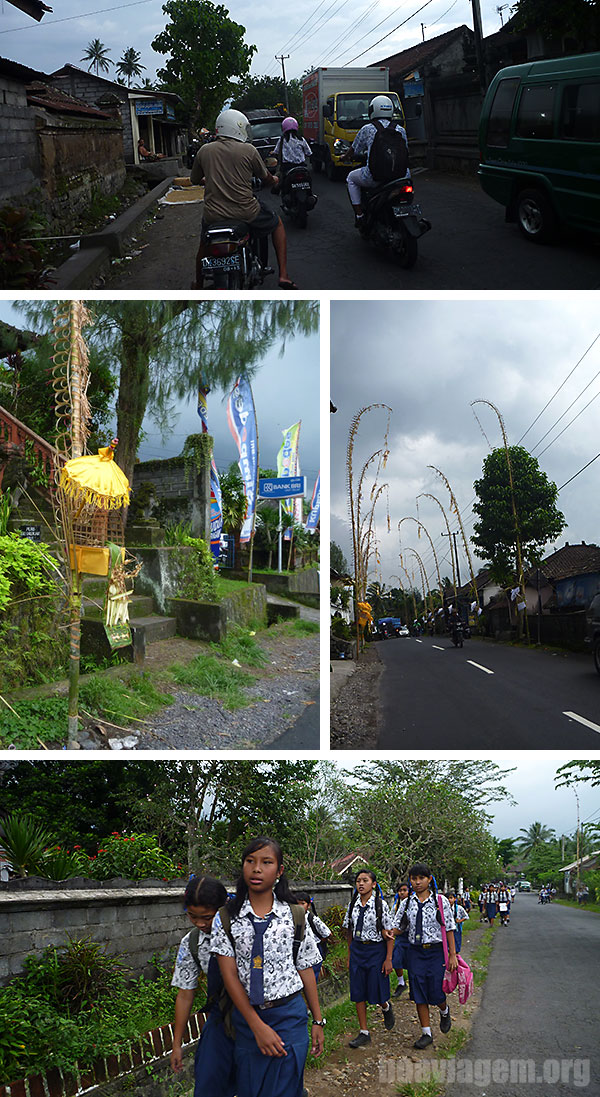 Detalhes de estrada no interior da Ilha de Bali
