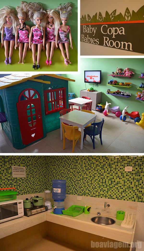 Comodidade para as famílias - baby copa e brinquedoteca