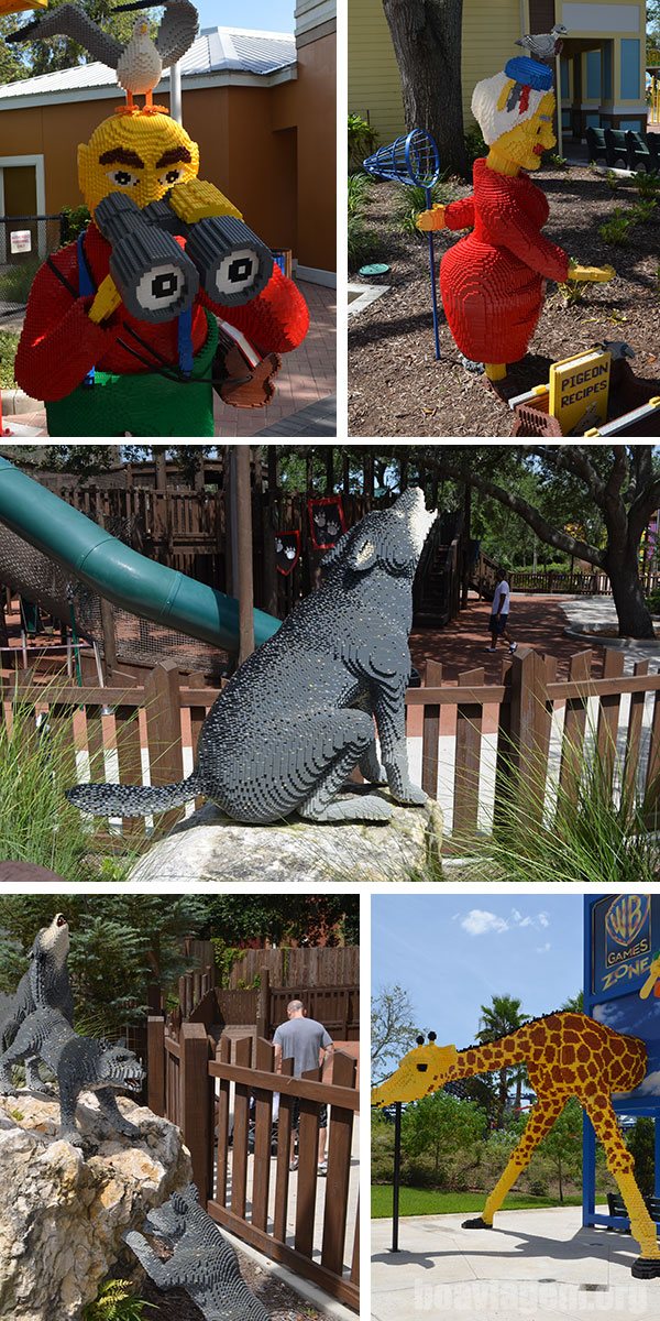 Lobos, girafa e personagens construídos apenas com peças LEGO