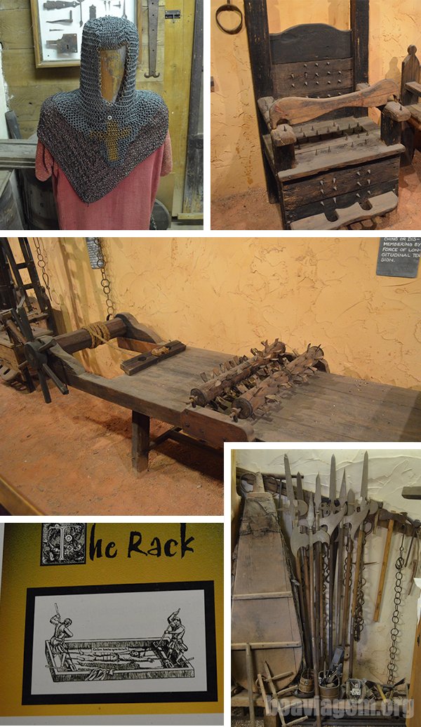Museu com instrumentos de tortura e ítens medievais