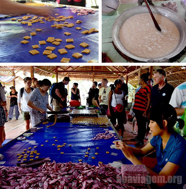 Produção de balas de banana no Delta do Rio Mekong