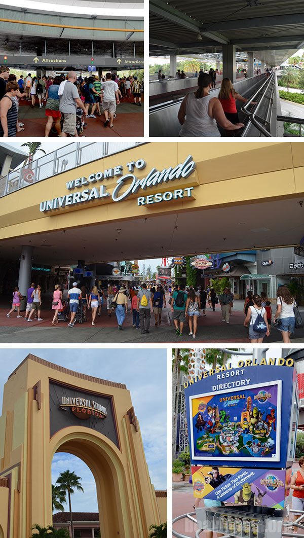 Chegada na Universal Studios de Orlando na Flórida