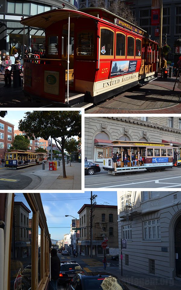 Bondinhos na Rua Powell - centro de São Francisco