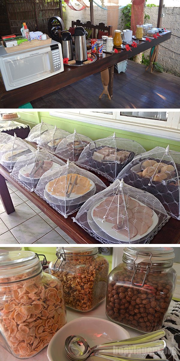 Café da manhã na Pousada da Carmô em Noronha