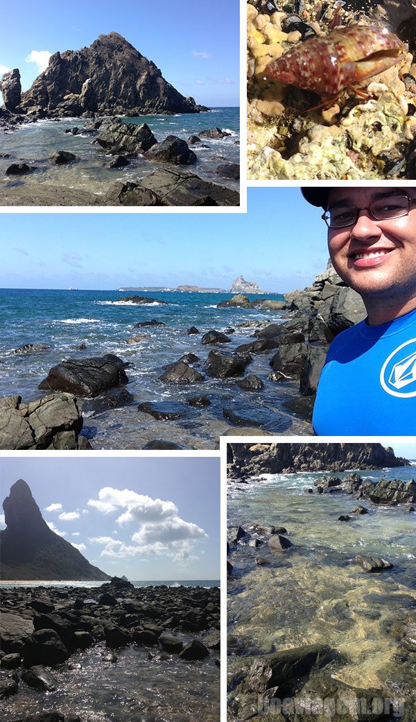 Ilha da Conceição suas piscinas naturais em Noronha e a vista do Morro do Pico