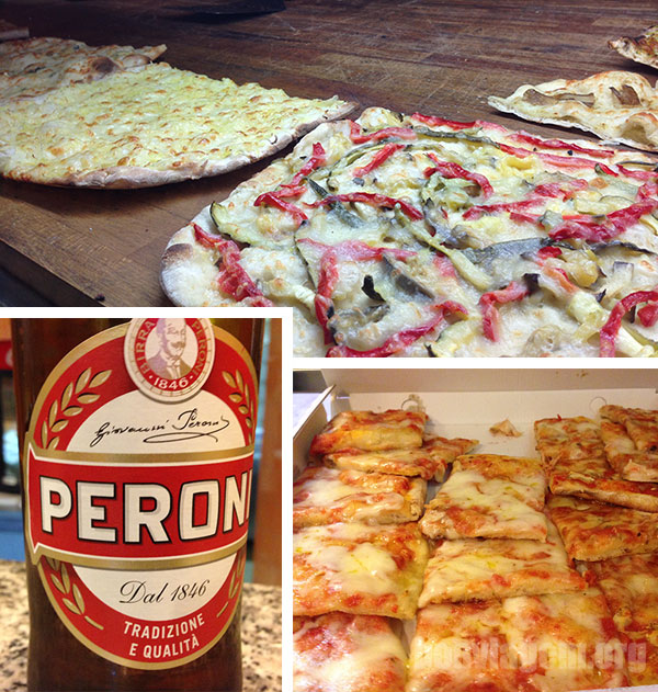 Aproveitando o voo perdido para comer uma bela pizza italiana